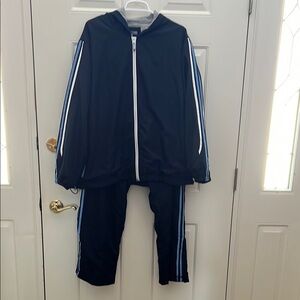 Oleg Cassini Vintage Blue Hooded Track Suit.  2X